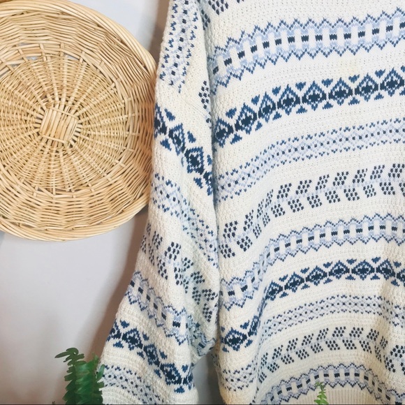 vtg vsco blue nordic oversized boyfriend sweater - Picture 8 of 8